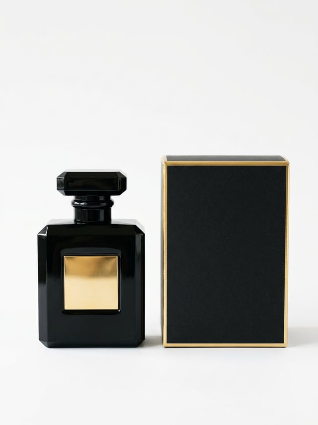 Black flask with its box, a sample picture